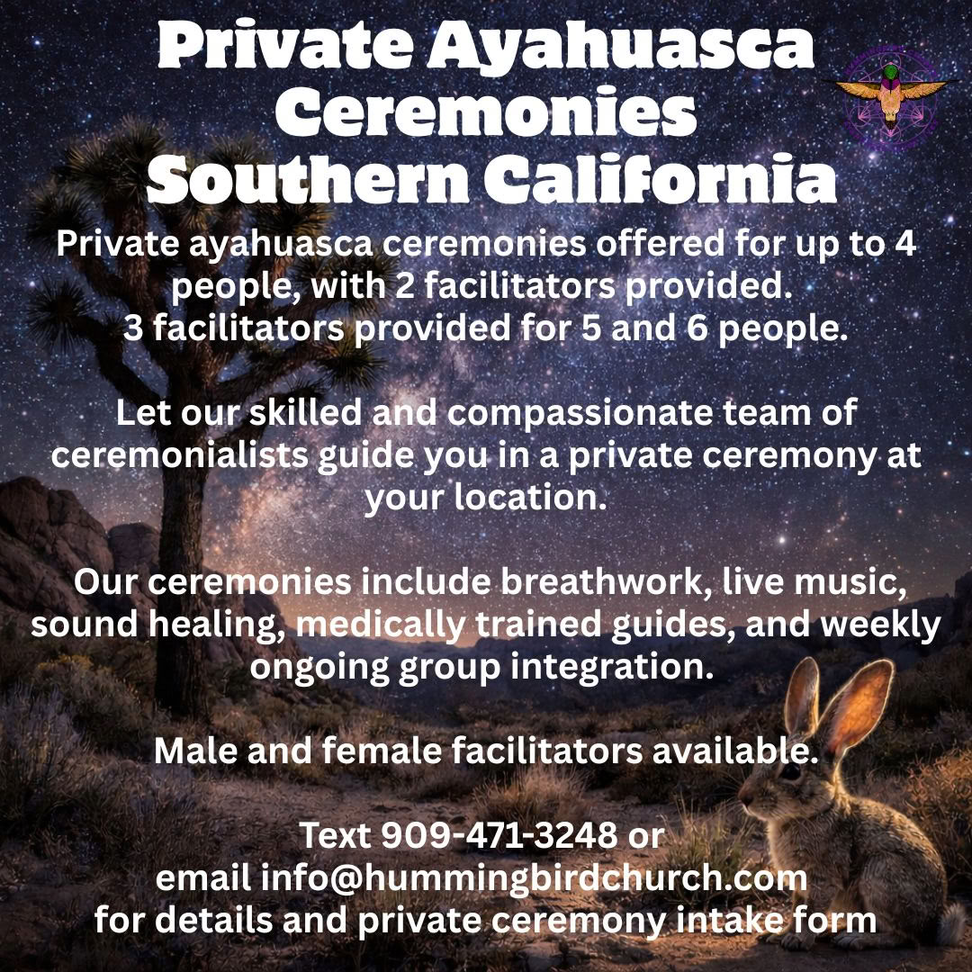 Privata ayahuasca-ceremonier i södra Kalifornien