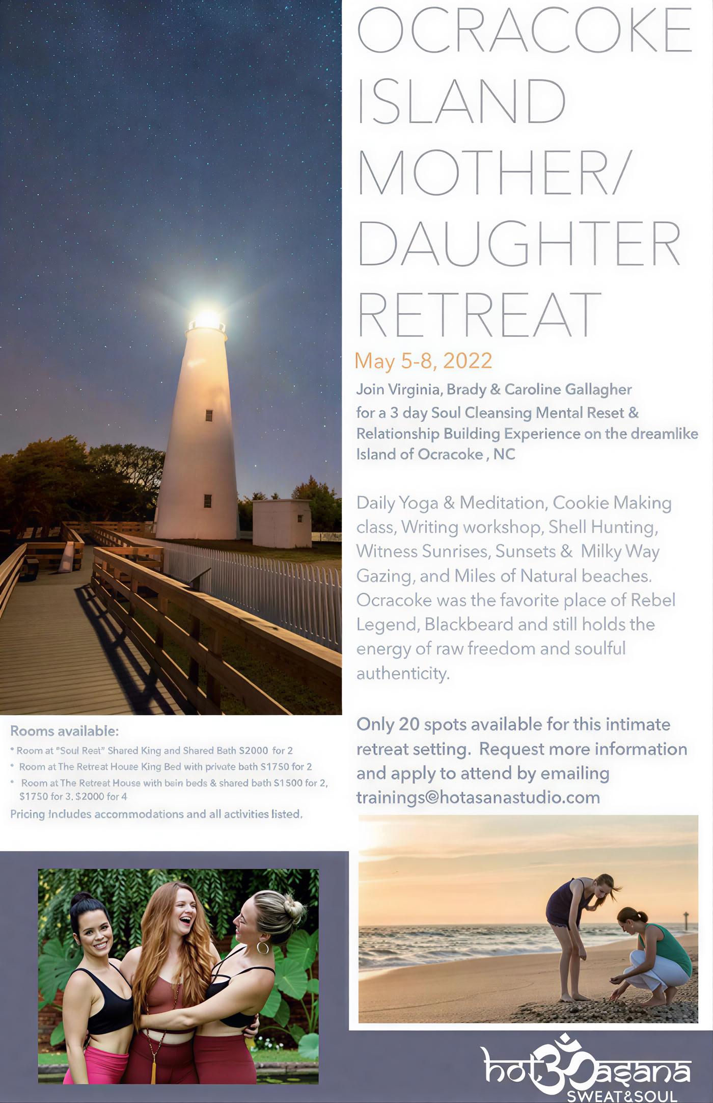 Kvinnoretreat på Ocracoke Island med Dr. Jen Reid, Virginia Gallagher och Savana Harwood