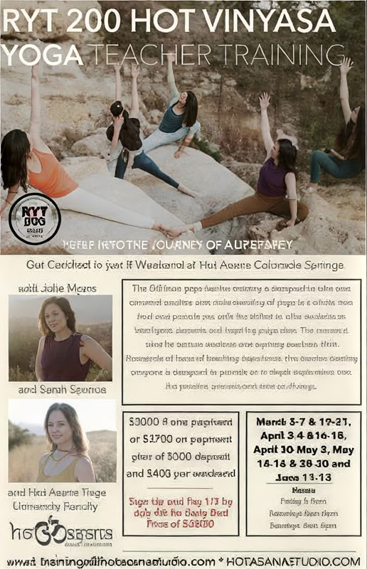 200 timmars yogalärarutbildning i Colorado Springs med Sarah Spence & Julie Myers