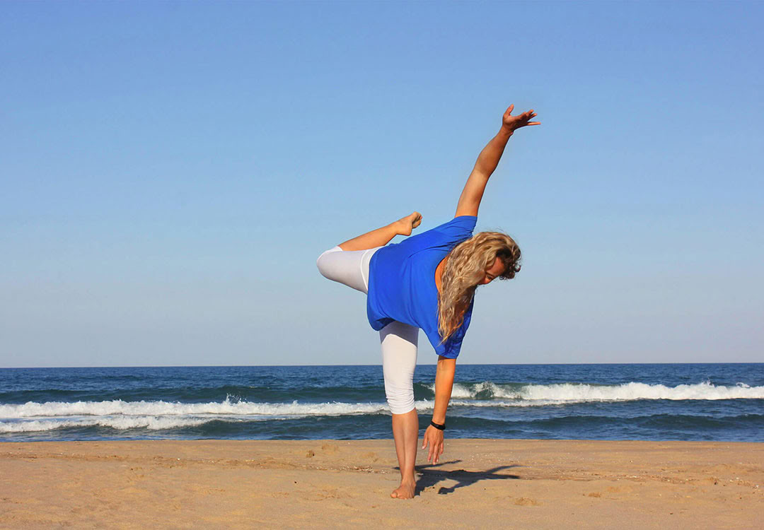 Yoga på stranden