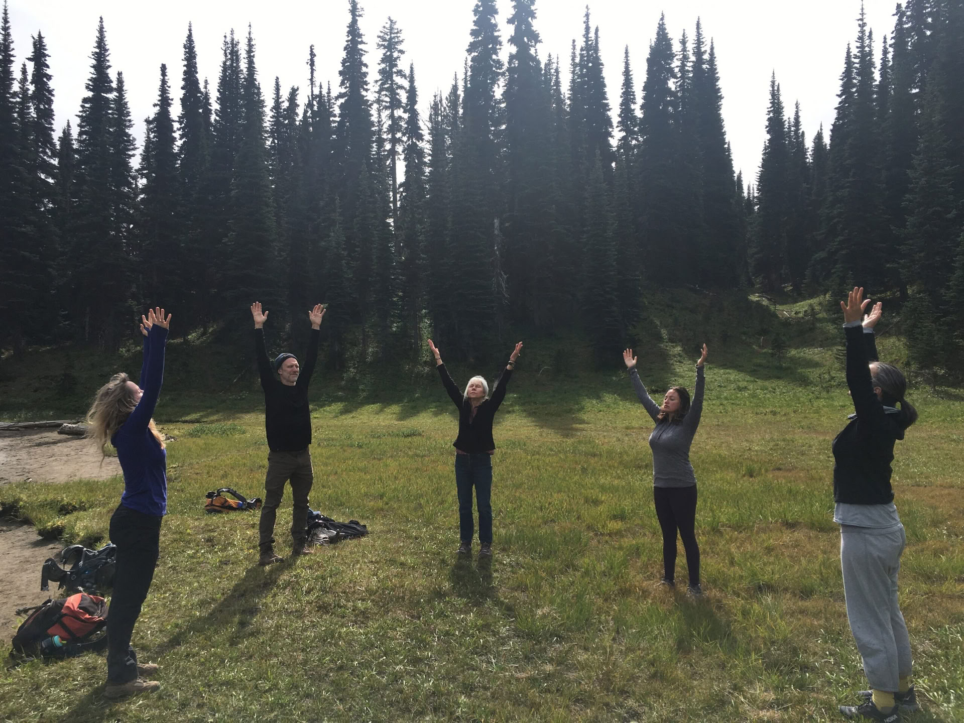 Yoga- och meditationsvandring vid Mount Rainier