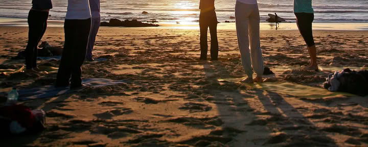 Yoga på stranden