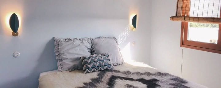 Dubbelbädd/delad bädd i ”Tiny house Sea”