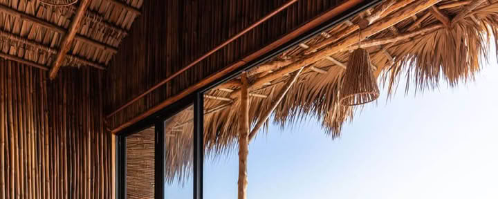 Privat trädkojebungalow vid stranden