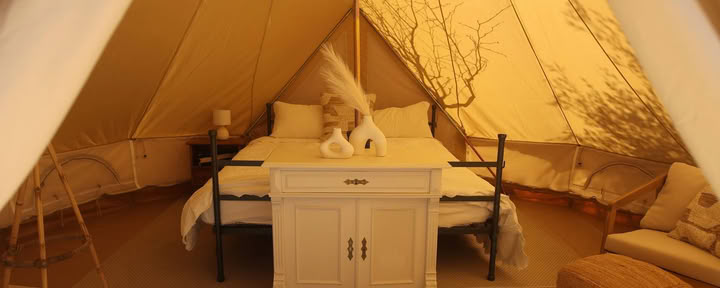 Enkel glamping med delat badrum